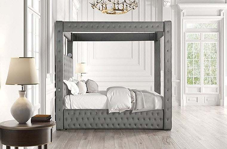 Furniture of America - Etherea King Bed in Grey - CM7482GY-K - GreatFurnitureDeal