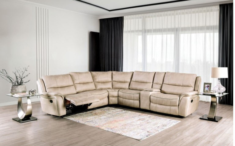 Furniture of America - Jerominus Sectional in Beige - CM9912BG-SECT - GreatFurnitureDeal
