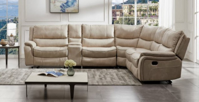 Furniture of America - Jerominus Sectional in Beige - CM9912BG-SECT - GreatFurnitureDeal