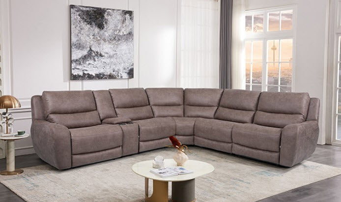 Furniture of America - Demetrius Power Sectional in Slate Brown - CM9930BR-SECT-PM - GreatFurnitureDeal