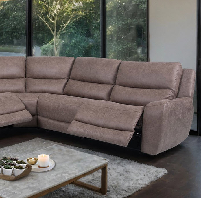 Furniture of America - Demetrius Power Sectional in Slate Brown - CM9930BR-SECT-PM - GreatFurnitureDeal