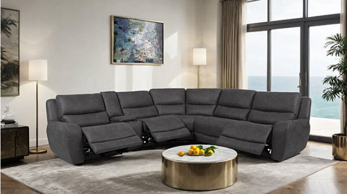 Furniture of America - Demetrius Power Sectional in Granite Gray - CM9930DG-SECT-PM - GreatFurnitureDeal