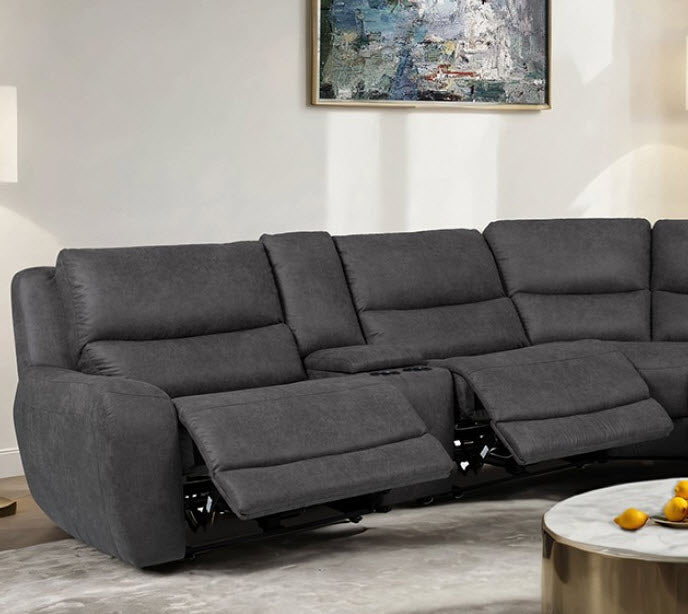 Furniture of America - Demetrius Power Sectional in Granite Gray - CM9930DG-SECT-PM - GreatFurnitureDeal