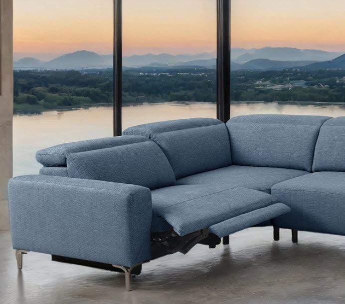 Furniture of America - Melancton Power Sectional in Blue - CM9933BL-SECT-PM - GreatFurnitureDeal