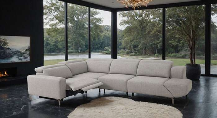 Furniture of America - Melancton Power Sectional in Light Gray - CM9933LG-SECT-PM - GreatFurnitureDeal