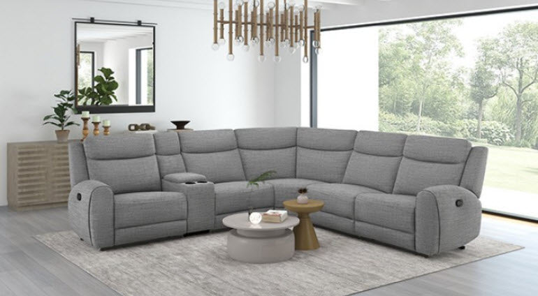 Furniture of America - Antonius Motion Sectional in Gray - CM9985GY-M-SECT - GreatFurnitureDeal