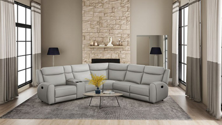 Furniture of America - Jacobus Motion Sectional in Light Gray - CM9986LG-M-SECT - GreatFurnitureDeal