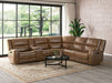 Furniture of America - Leolinus Motion Sectional in Brown - CM9989BR-M-SECT - GreatFurnitureDeal