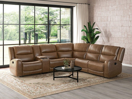 Furniture of America - Leolinus Motion Sectional in Brown - CM9989BR-M-SECT - GreatFurnitureDeal