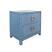 Worlds Away - Cole Two Drawer Side Table in Blue Dyed Grasscloth - COLE BL - GreatFurnitureDeal