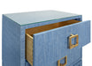 Worlds Away - Cole Two Drawer Side Table in Blue Dyed Grasscloth - COLE BL - GreatFurnitureDeal