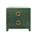 Worlds Away - Cole Two Drawer Side Table in Green Dyed Grasscloth - COLE GR - GreatFurnitureDeal