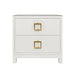 Worlds Away - Cole Two Drawer Side Table in White Textured - COLE WH - GreatFurnitureDeal