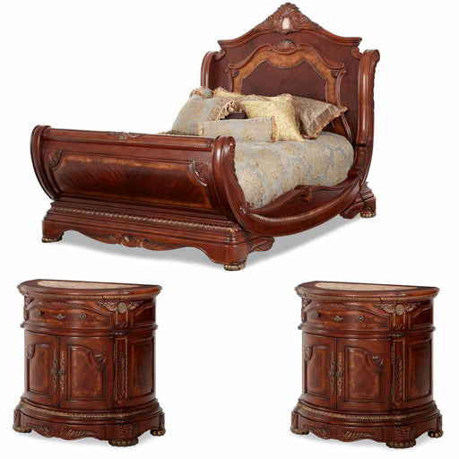 AICO Furniture - Cortina 3 Piece California King Sleigh Bedroom Set - N65000CKSL-28-3SET - GreatFurnitureDeal