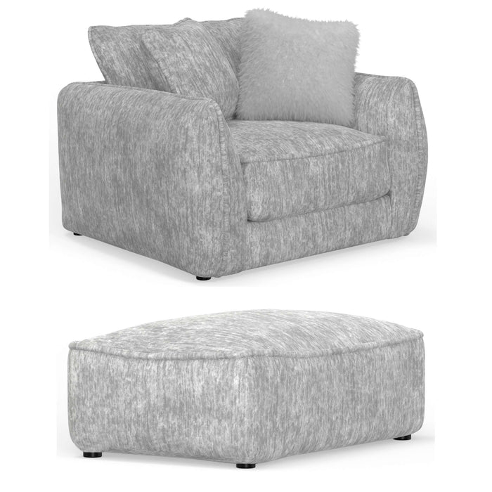 Jackson Furniture - Bankside Chair with Ottoman in Oyster - 2206-01-10-OYSTER-MTO - GreatFurnitureDeal