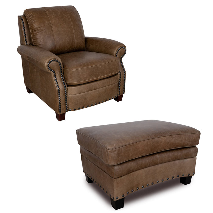 Mariano Italian Leather Furniture - Bennett 2 PC Chair Set in Bomber Tan - BENNETT-BOMBER-TAN-CO - GreatFurnitureDeal