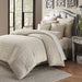 AICO Furniture - Carlyle 9 Pc Queen Comforter Set Platinum - BCS-QS09-CRLYL-PLTN - GreatFurnitureDeal