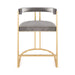 Worlds Away - Barrel Back Gold Leaf Base Counter Stool In Grey Velvet - CROMWELL GGRY - GreatFurnitureDeal