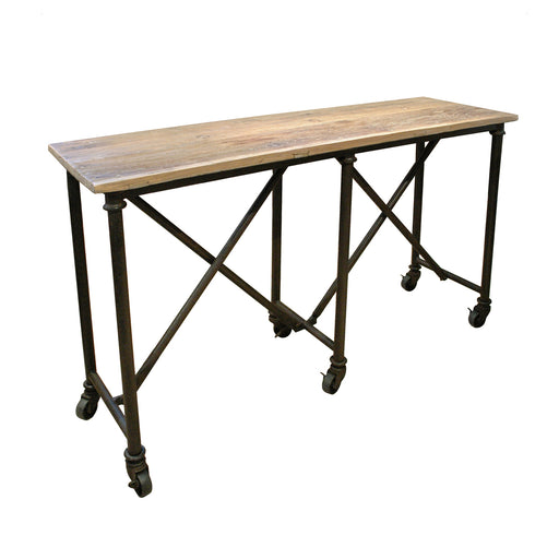 GJ Styles - Reclaimed Elm and Iron Console Table with Cross Base - CS04 - GreatFurnitureDeal