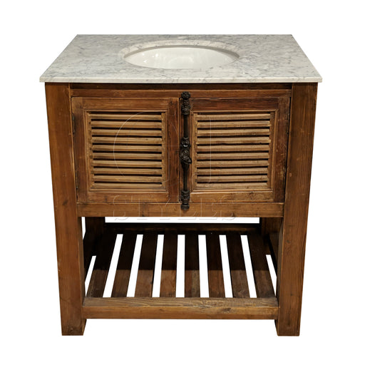 GJ Styles - Old Pine Single Vanity Black Granite - CS143 - GreatFurnitureDeal