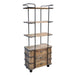 GJ Styles - Tall Open Pine Shelf W/Casters in Natural Grain - CS180 - GreatFurnitureDeal