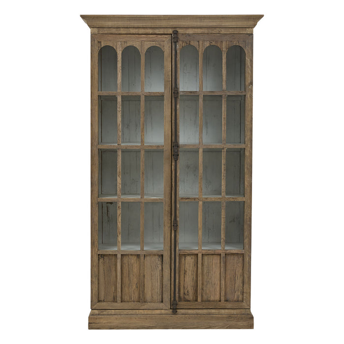 GJ Styles - Oak Cabinet W/Distressed Shelving - CS182 - GreatFurnitureDeal