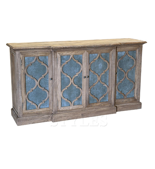 GJ Styles - Elm Breakfront Sideboard W/Zinc Panel - CS195 - GreatFurnitureDeal