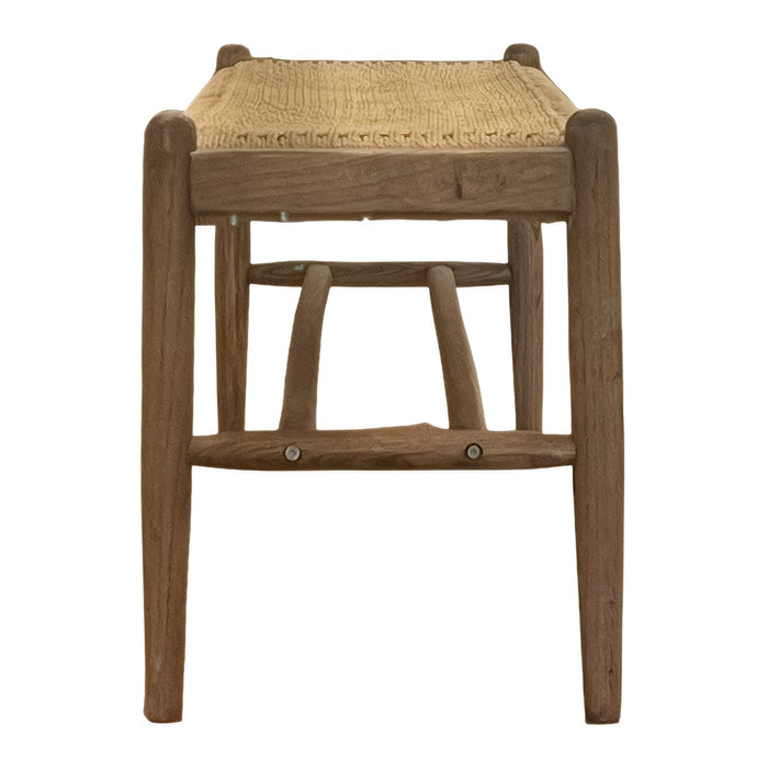 GJ Styles - Reclaimed Oak Bench with Woven Seat - CS218