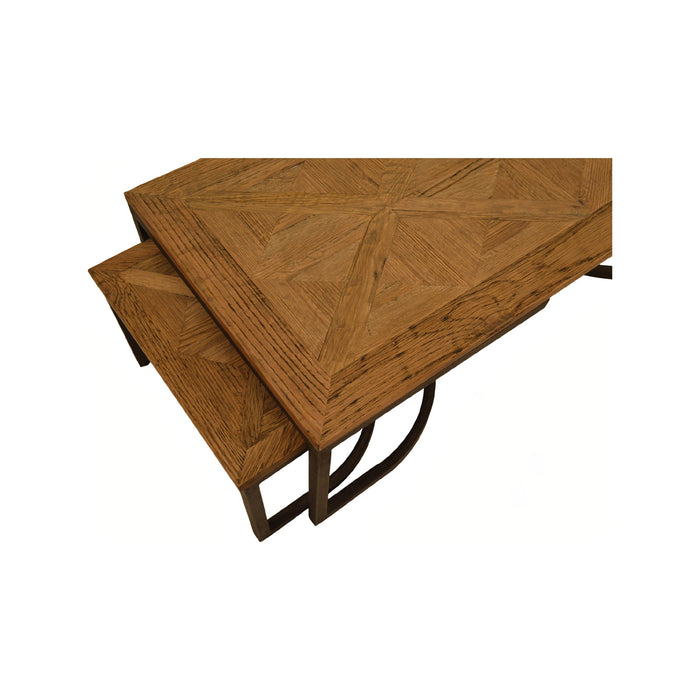 GJ Styles - Nesting Oak & Iron Coffee Tables - CS222 - GreatFurnitureDeal