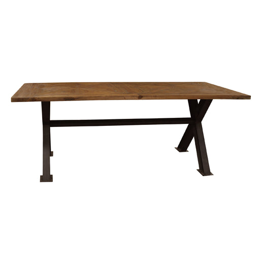 GJ Styles - Old Pine Parquet Table W/ Iron Legs - CS74 - GreatFurnitureDeal