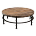 GJ Styles - Old Pine/ Iron Round Coffee Table - CS96 - GreatFurnitureDeal