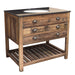 GJ Styles - Old Pine Single Vanity Black Granite - CS97 - GreatFurnitureDeal