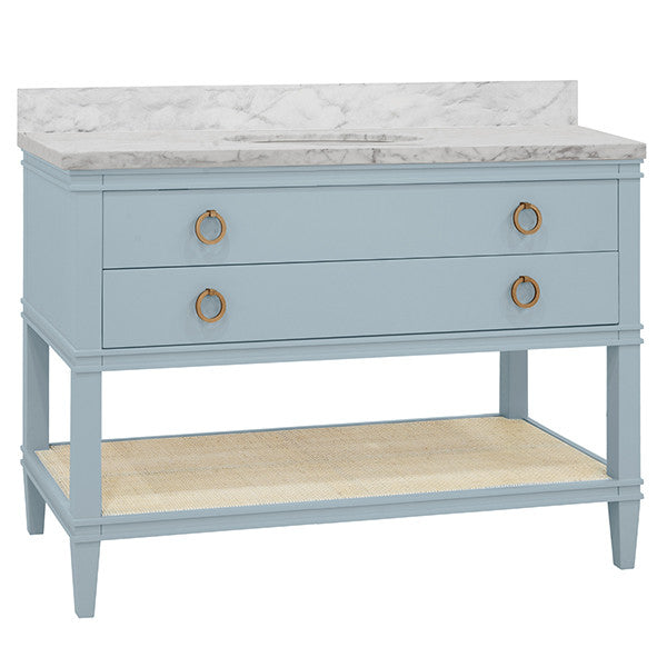 Worlds Away - Cutler Bath Vanity In Matte Light Blue Lacquer - CUTLER 48 LB