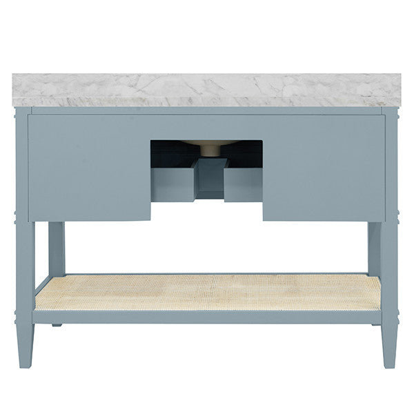 Worlds Away - Cutler Bath Vanity In Matte Light Blue Lacquer - CUTLER 48 LB