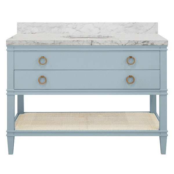 Worlds Away - Cutler Bath Vanity In Matte Light Blue Lacquer - CUTLER 48 LB