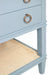 Worlds Away - Bath Vanity In Matte Light Blue Lacquer With Open Cane Shelf, White Marble Top, And Porcelain Sink - CUTLER LB - GreatFurnitureDeal