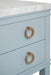 Worlds Away - Bath Vanity In Matte Light Blue Lacquer With Open Cane Shelf, White Marble Top, And Porcelain Sink - CUTLER LB - GreatFurnitureDeal