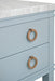 Worlds Away - Gideon Two Drawer Console With Decorative Back in Rattan Painted Light Blue - GIDEON LB - GreatFurnitureDeal