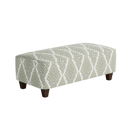 Southern Home Furnishings - Emmaline Moss Cocktail Ottoman in Green/White - 100-C Emmaline Moss-MTO - GreatFurnitureDeal