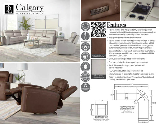 Parker Living - Calgary 6 Piece Modular Power Reclining Sectional Sofa in Autumn Umber - MCGR-PACKA(H)-ATUB - GreatFurnitureDeal