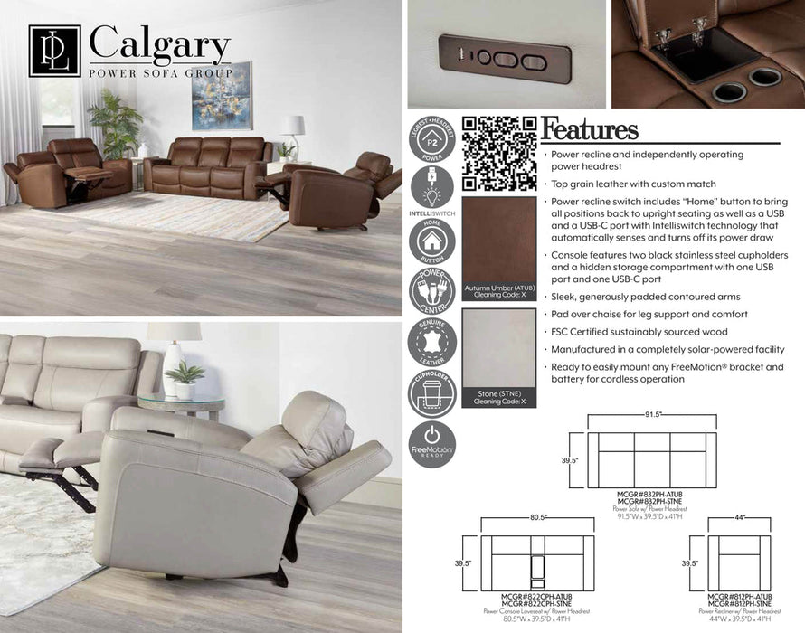 Parker Living - Calgary Power Reclining Sofa in Autumn Umber - MCGR#832PH-ATUB - GreatFurnitureDeal