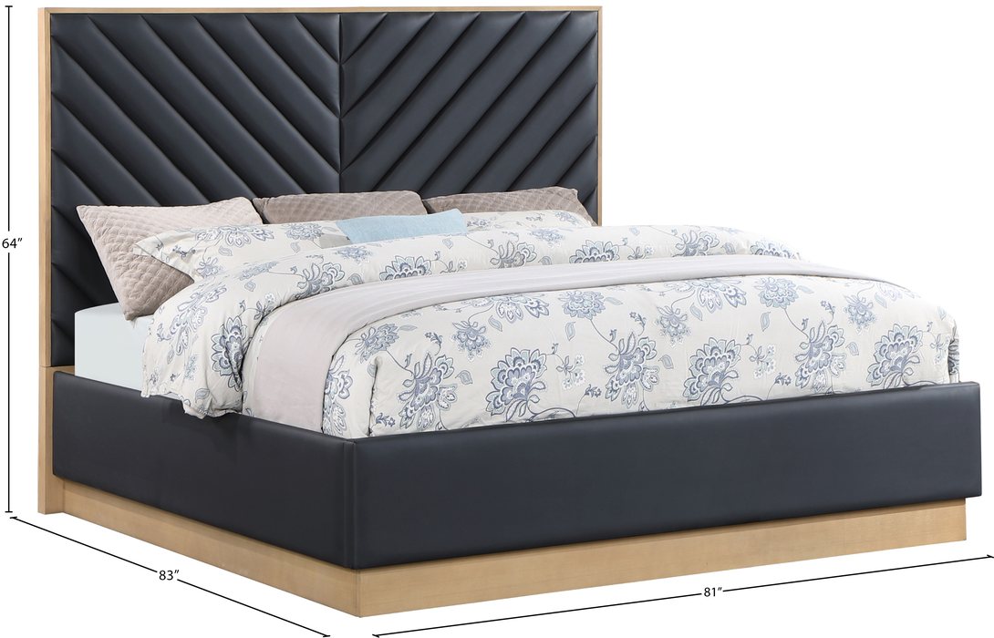 Meridian Furniture - Casa Black Vegan Leather Upholstered King Bed (3 Boxes) - CasaBlack-K - GreatFurnitureDeal