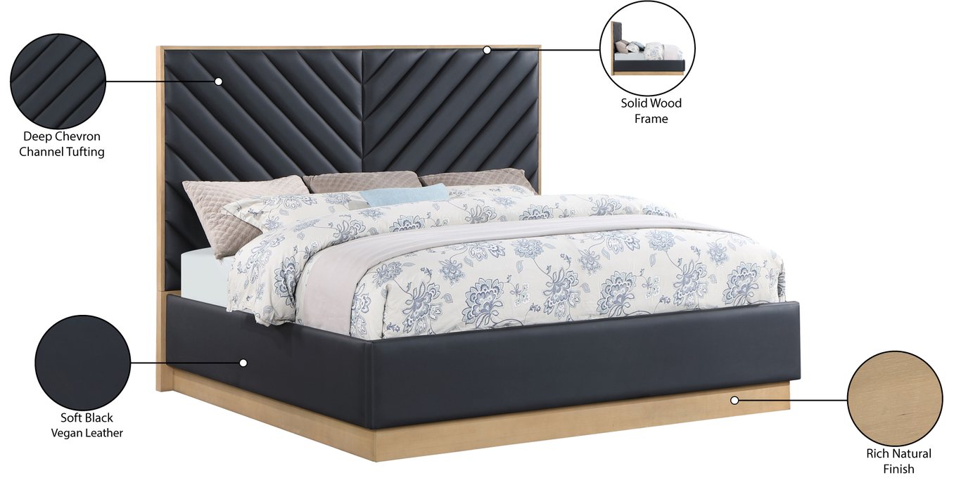 Meridian Furniture - Casa Black Vegan Leather Upholstered King Bed (3 Boxes) - CasaBlack-K - GreatFurnitureDeal