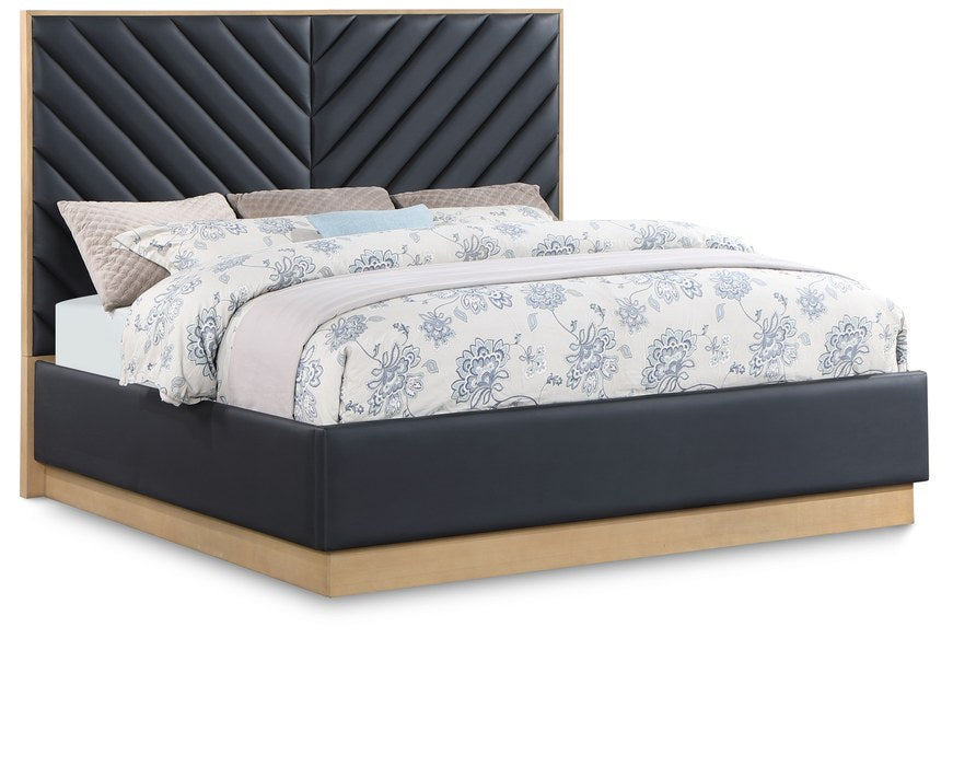 Meridian Furniture - Casa Black Vegan Leather Upholstered King Bed (3 Boxes) - CasaBlack-K - GreatFurnitureDeal
