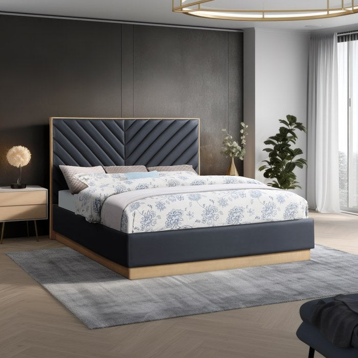 Meridian Furniture - Casa Black Vegan Leather Upholstered King Bed (3 Boxes) - CasaBlack-K - GreatFurnitureDeal