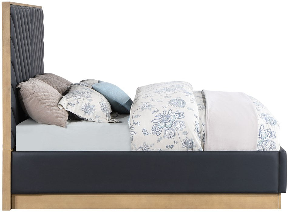 Meridian Furniture - Casa Black Vegan Leather Upholstered King Bed (3 Boxes) - CasaBlack-K - GreatFurnitureDeal