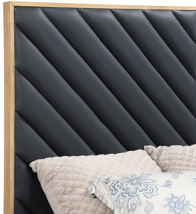 Meridian Furniture - Casa Black Vegan Leather Upholstered King Bed (3 Boxes) - CasaBlack-K - GreatFurnitureDeal
