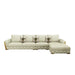 European Furniture - Castello Off White Italian Leather Sectional - EF-19993R-4RHF - GreatFurnitureDeal