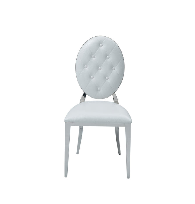 ESF Furniture - Zig Zag Side Chair (Set of 4) in White - 110CHAIRSIDEWHITE