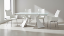ESF Furniture - 992 Dining Table 5 Piece Dining Room Set in White - 992DININGTABLE-5SET - GreatFurnitureDeal